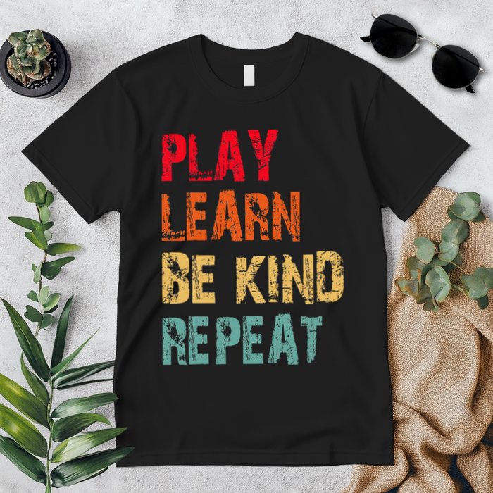 Play Learn Be Kind Repeat No Bullies Choose Kindness Retro Premium T-Shirt