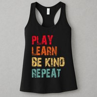 Play Learn Be Kind Repeat No Bullies Choose Kindness Retro Womens Tank Top