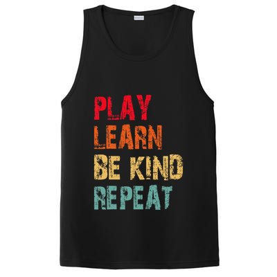 Play Learn Be Kind Repeat No Bullies Choose Kindness Retro PosiCharge Competitor Tank