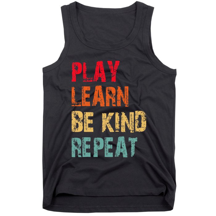 Play Learn Be Kind Repeat No Bullies Choose Kindness Retro Tank Top