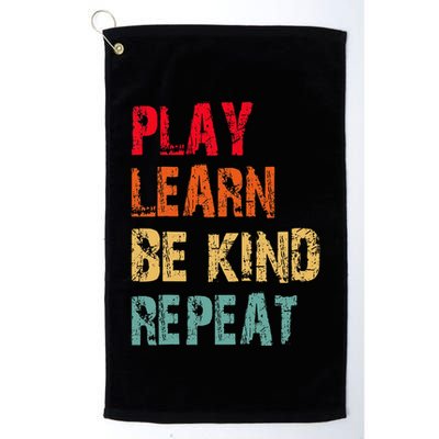 Play Learn Be Kind Repeat No Bullies Choose Kindness Retro Golf Towel