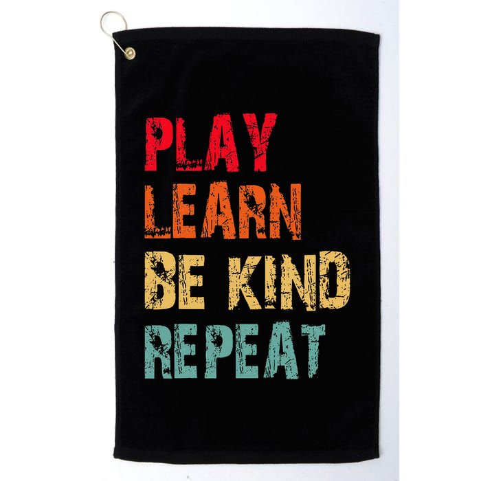 Play Learn Be Kind Repeat No Bullies Choose Kindness Retro Golf Towel