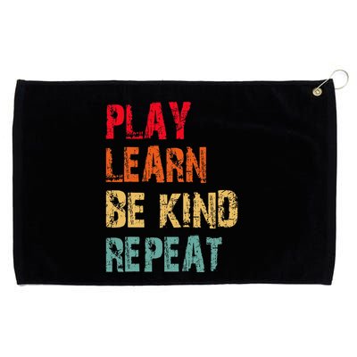 Play Learn Be Kind Repeat No Bullies Choose Kindness Retro Grommeted Golf Towel