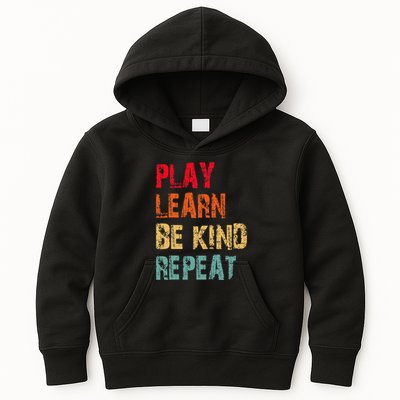 Play Learn Be Kind Repeat No Bullies Choose Kindness Retro Kids Hoodie
