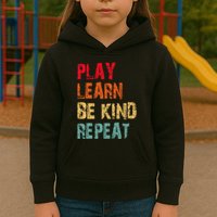 Play Learn Be Kind Repeat No Bullies Choose Kindness Retro Kids Hoodie