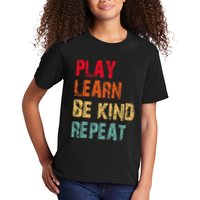 Play Learn Be Kind Repeat No Bullies Choose Kindness Retro Kids T-Shirt