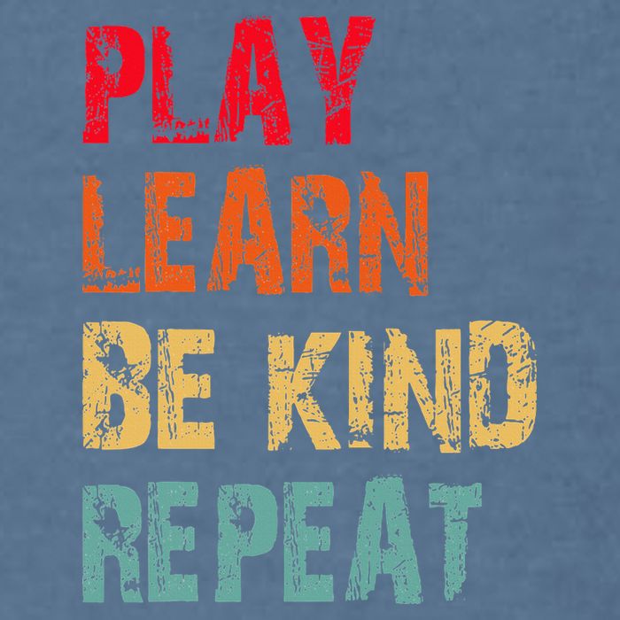 Play Learn Be Kind Repeat No Bullies Choose Kindness Retro Garment-Dyed Sweatshirt