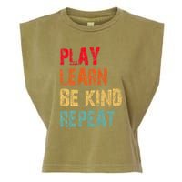 Play Learn Be Kind Repeat No Bullies Choose Kindness Retro Garment-Dyed Women's Muscle Tee
