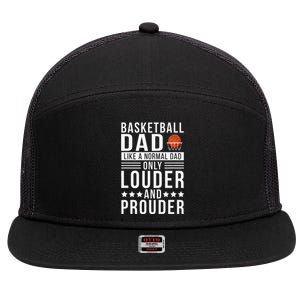 Proud Loud Basketball Dad Of A Basketball Player Dad 7 Panel Mesh Trucker Snapback Hat