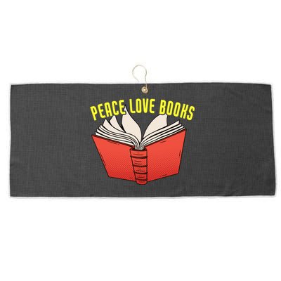 Peace Love Books Funny Bookworm Reading Great Gift Large Microfiber Waffle Golf Towel