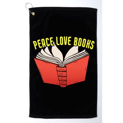 Peace Love Books Funny Bookworm Reading Great Gift Platinum Collection Golf Towel