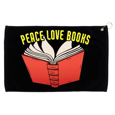 Peace Love Books Funny Bookworm Reading Great Gift Grommeted Golf Towel