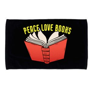 Peace Love Books Funny Bookworm Reading Great Gift Microfiber Hand Towel