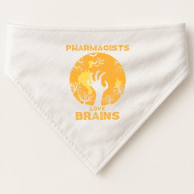 Pharmacists Love Brains Halloween Pharmacist USA-Made Doggie Bandana