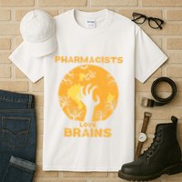 Pharmacists Love Brains Halloween Pharmacist Tall T-Shirt