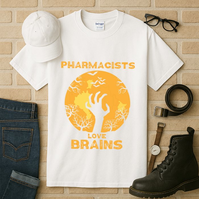 Pharmacists Love Brains Halloween Pharmacist Tall T-Shirt