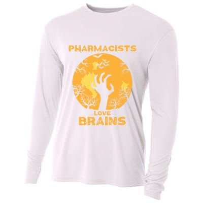 Pharmacists Love Brains Halloween Pharmacist Cooling Performance Long Sleeve Crew