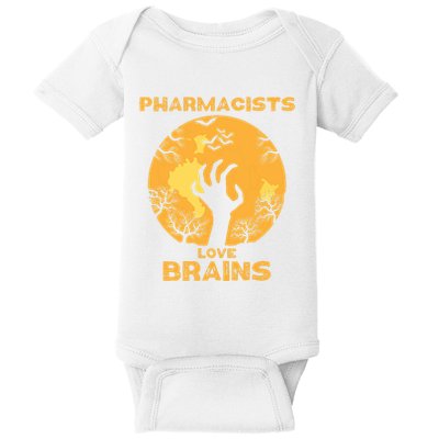 Pharmacists Love Brains Halloween Pharmacist Baby Bodysuit