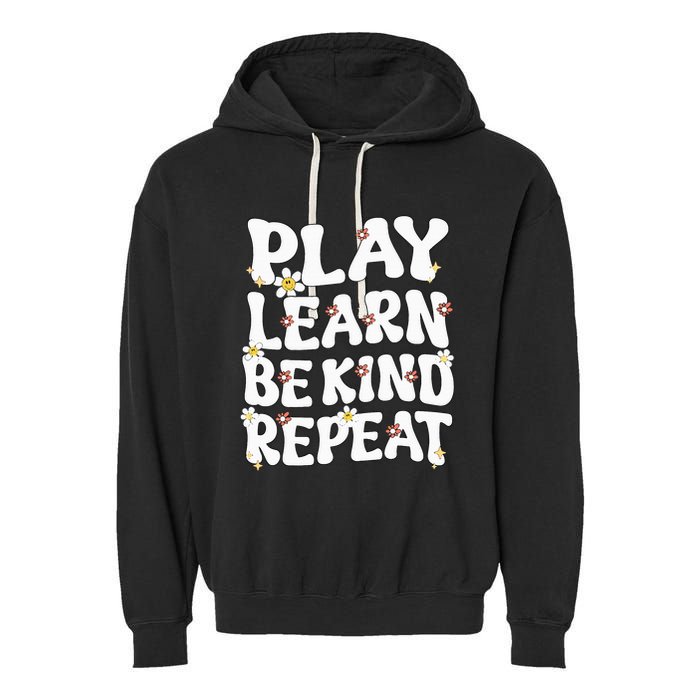 Play Learn Be Kind Repeat Groovy Unity Day Orange Teacher Garment-Dyed Fleece Hoodie