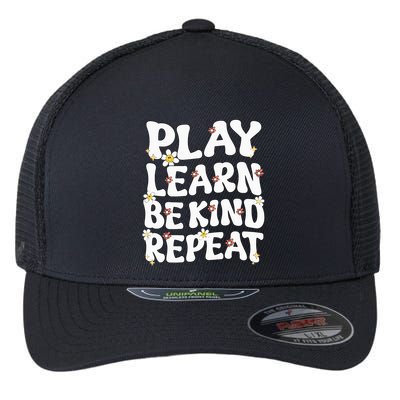 Play Learn Be Kind Repeat Groovy Unity Day Orange Teacher Flexfit Unipanel Trucker Cap