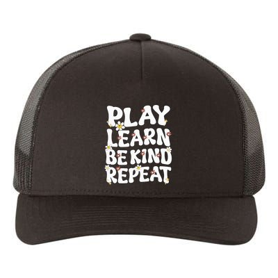 Play Learn Be Kind Repeat Groovy Unity Day Orange Teacher Yupoong Adult 5-Panel Trucker Hat