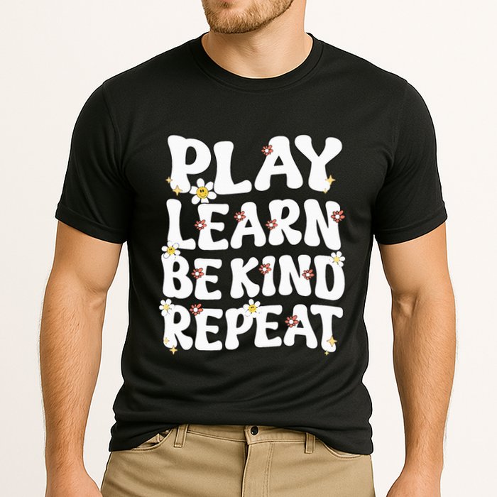 Play Learn Be Kind Repeat Groovy Unity Day Orange Teacher Performance Shirt