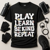 Play Learn Be Kind Repeat Groovy Unity Day Orange Teacher Performance Shirt