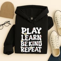 Play Learn Be Kind Repeat Groovy Unity Day Orange Teacher Hoodie