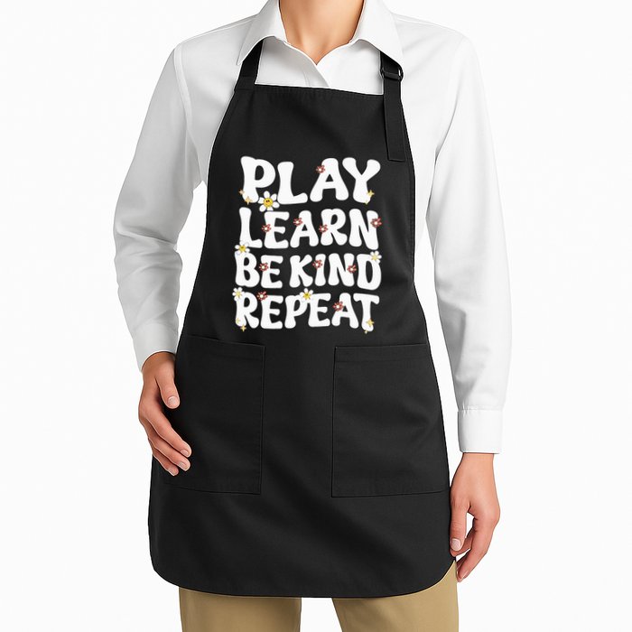 Play Learn Be Kind Repeat Groovy Unity Day Orange Teacher Apron