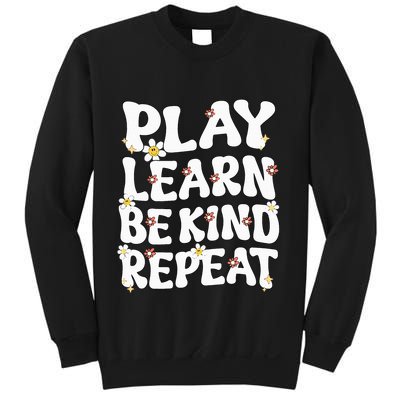 Play Learn Be Kind Repeat Groovy Unity Day Orange Teacher Sweatshirt