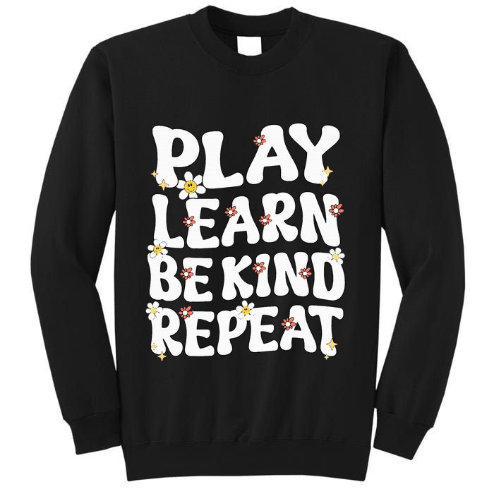 Play Learn Be Kind Repeat Groovy Unity Day Orange Teacher Sweatshirt