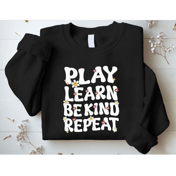 Play Learn Be Kind Repeat Groovy Unity Day Orange Teacher Sweatshirt