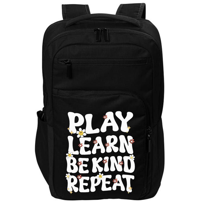 Play Learn Be Kind Repeat Groovy Unity Day Orange Teacher Impact Tech Backpack