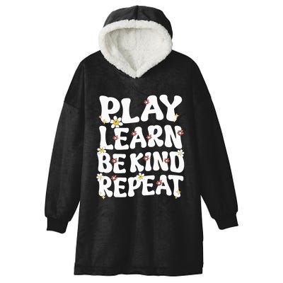 Play Learn Be Kind Repeat Groovy Unity Day Orange Teacher Hooded Wearable Blanket