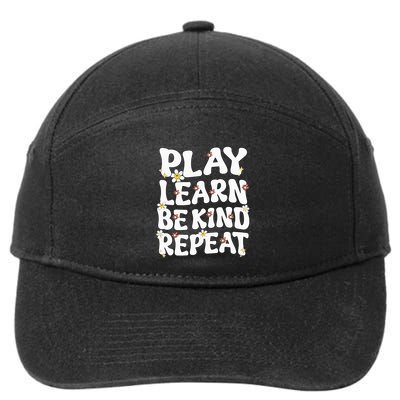 Play Learn Be Kind Repeat Groovy Unity Day Orange Teacher 7-Panel Snapback Hat
