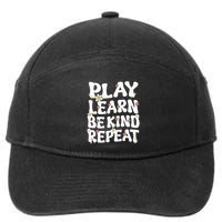 Play Learn Be Kind Repeat Groovy Unity Day Orange Teacher 7-Panel Snapback Hat