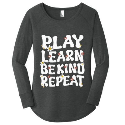 Play Learn Be Kind Repeat Groovy Unity Day Orange Teacher Women's Perfect Tri Tunic Long Sleeve Shirt