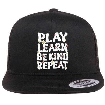 Play Learn Be Kind Repeat Groovy Unity Day Orange Teacher Flatbill Hat