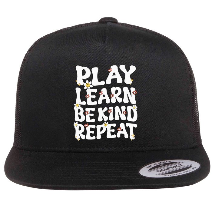 Play Learn Be Kind Repeat Groovy Unity Day Orange Teacher Flatbill Hat