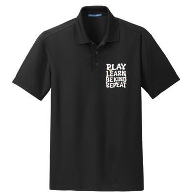 Play Learn Be Kind Repeat Groovy Unity Day Orange Teacher Dry Zone Grid Polo