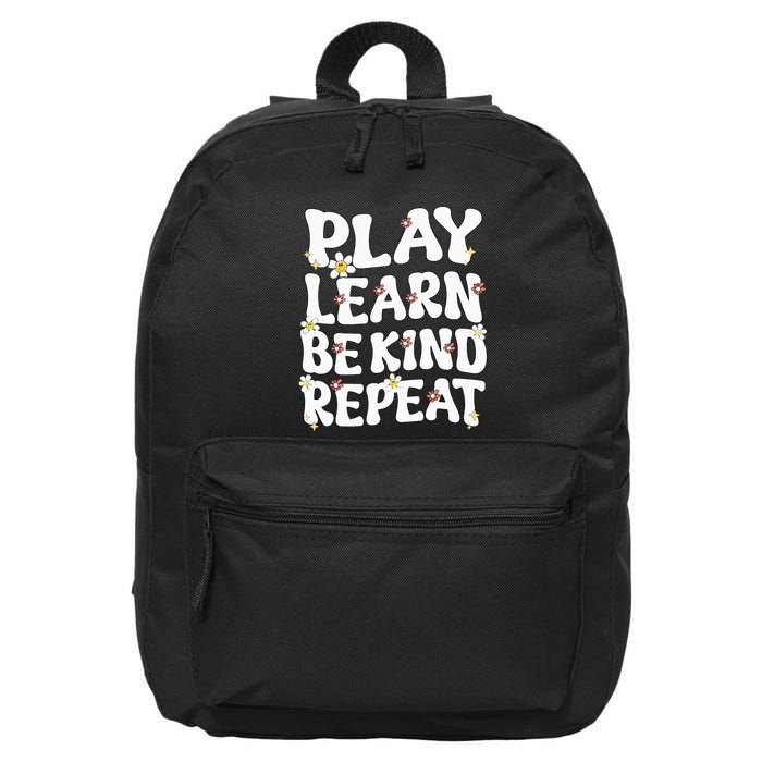 Play Learn Be Kind Repeat Groovy Unity Day Orange Teacher 16 in Basic Backpack