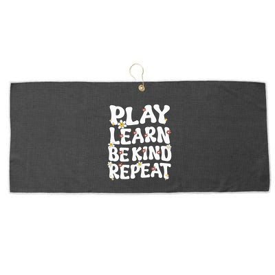 Play Learn Be Kind Repeat Groovy Unity Day Orange Teacher Large Microfiber Waffle Golf Towel