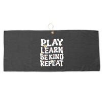 Play Learn Be Kind Repeat Groovy Unity Day Orange Teacher Large Microfiber Waffle Golf Towel