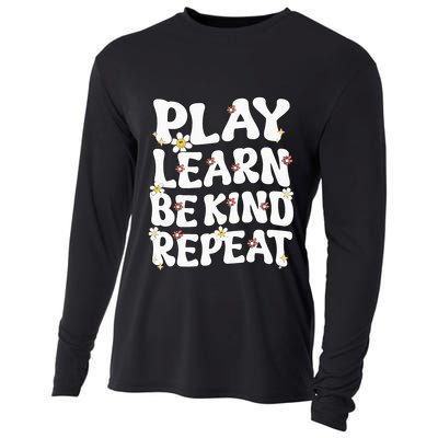 Play Learn Be Kind Repeat Groovy Unity Day Orange Teacher Cooling Performance Long Sleeve Crew