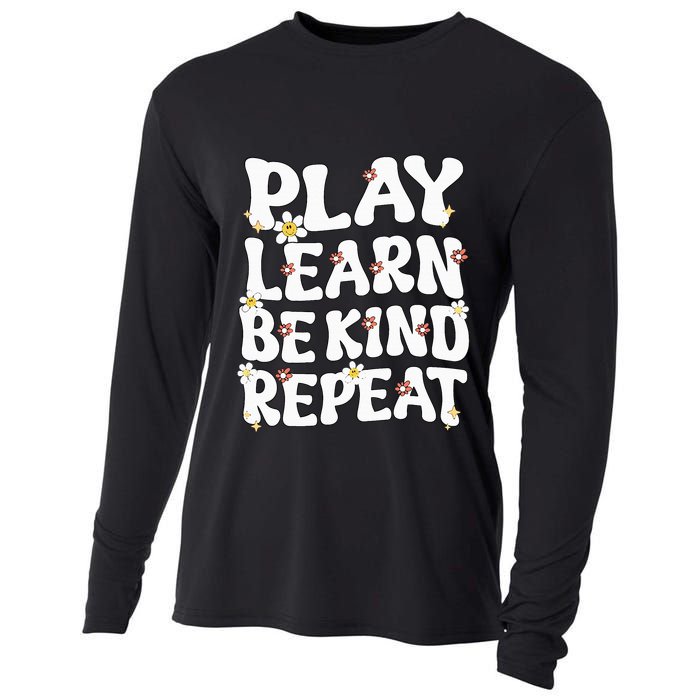 Play Learn Be Kind Repeat Groovy Unity Day Orange Teacher Cooling Performance Long Sleeve Crew