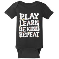 Play Learn Be Kind Repeat Groovy Unity Day Orange Teacher Baby Bodysuit