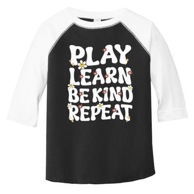 Play Learn Be Kind Repeat Groovy Unity Day Orange Teacher Toddler Fine Jersey T-Shirt