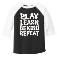 Play Learn Be Kind Repeat Groovy Unity Day Orange Teacher Toddler Fine Jersey T-Shirt
