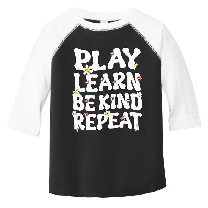 Play Learn Be Kind Repeat Groovy Unity Day Orange Teacher Toddler Fine Jersey T-Shirt