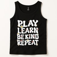 Play Learn Be Kind Repeat Groovy Unity Day Orange Teacher Tank Top